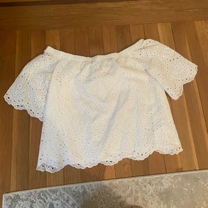 Off the shoulder eyelet top